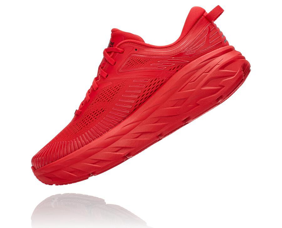 Hoka One One Tenisky Panske Červené - Bondi 7 - 74623-UJAS